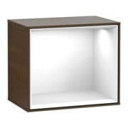 V&B Module d'étagère Finion 41,8x35,6x27cm, étagère glo blanche, placage noyer