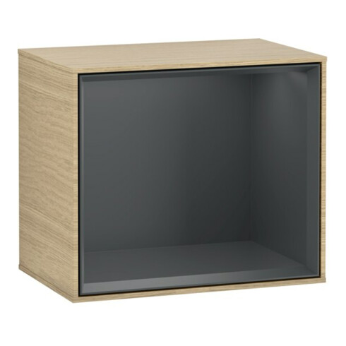 V&B Module étagère Finion 41,8x35,6x27cm, Reg md Bleu, Placage chêne