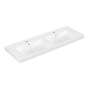 V&B Möbel-Doppelwaschtisch Subway 2.0 130x47cm, 2 HL, Überlauf, weiß C-plus-1