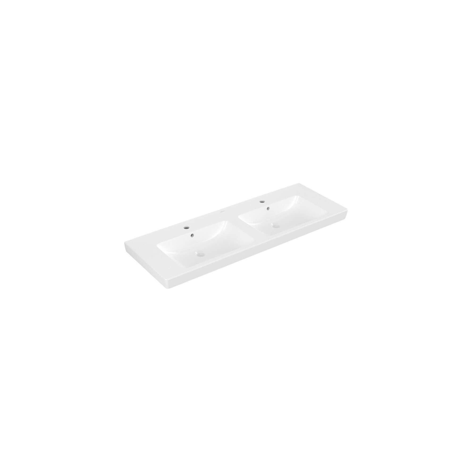 V&B Möbel-Doppelwaschtisch Subway 2.0 130x47cm, 2 HL, Überlauf, weiß C-plus ; Villeroy & Boch