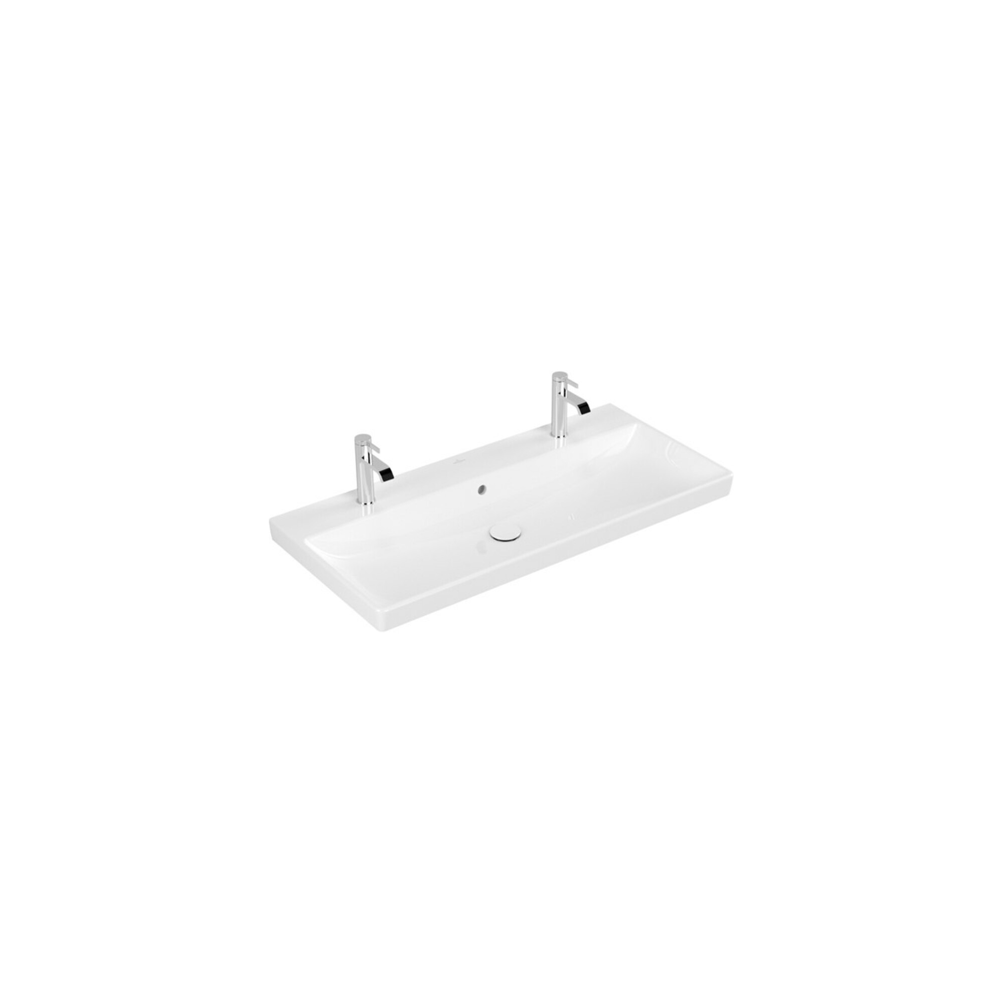 V&B Möbelwaschtisch Avento 100x47cm, 2 HL, mit Überlauf, weiß ; Villeroy & Boch