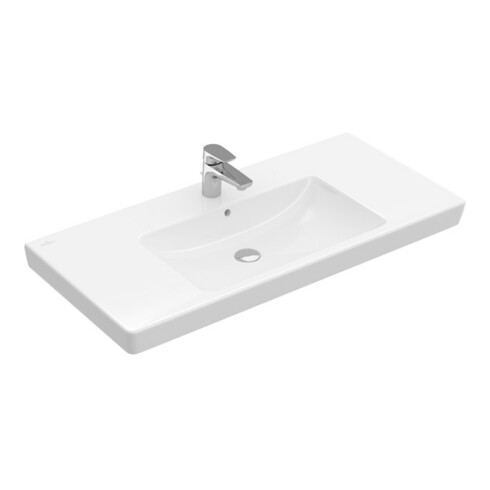 V&B Möbelwaschtisch Subway 2.0 100x47cm, weiß, mit Hahnloch, Überlauf