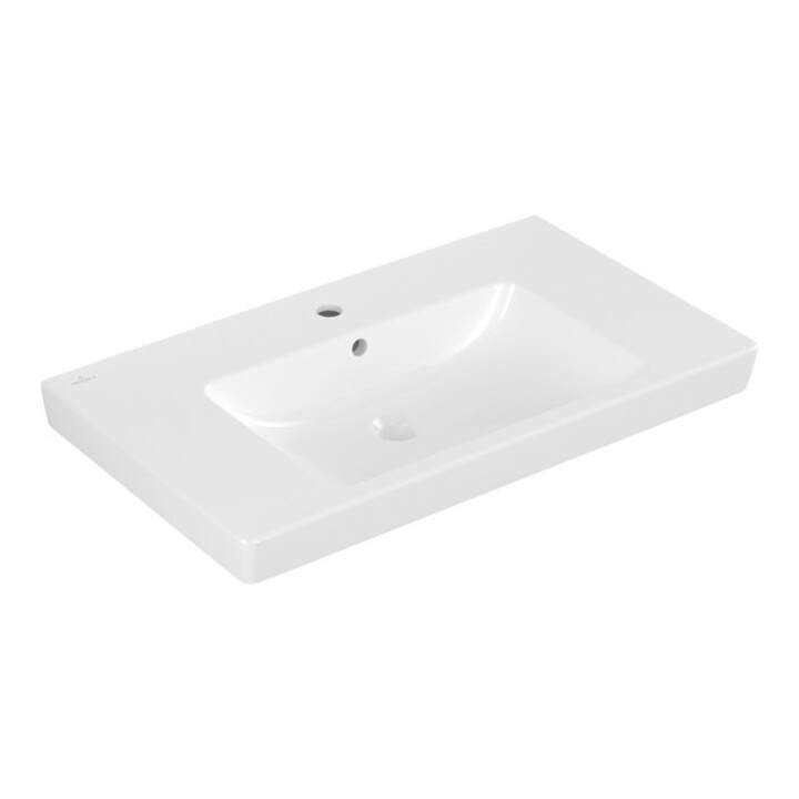 V&B Möbelwaschtisch Subway 2.0 80x47cm, weiß, mit Hahnloch, Überlauf