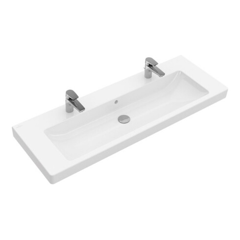 V&B Möbelwaschtisch Subway 2.0 we C+, 130x47cm, 2 Hahnlöcher, Überlauf
