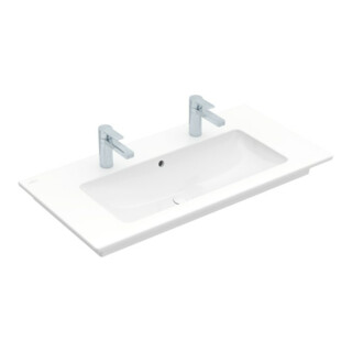 V&B Möbelwaschtisch VENTICELLO 100x50cm, 2 HL, mit Überlauf, weiß