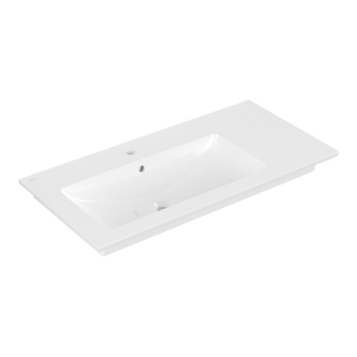 V&B Möbelwaschtisch VENTICELLO 100x50cm, m HL, m Überlauf, links, weiß
