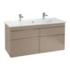 V&B Möbelwaschtisch VENTICELLO 120x50, 2 Hahnlöcher, mit Überlauf, weiß