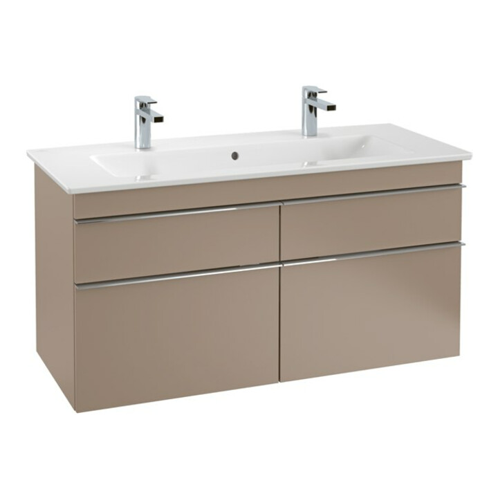 V&B Möbelwaschtisch VENTICELLO 120x50, 2 Hahnlöcher, mit Überlauf, weiß