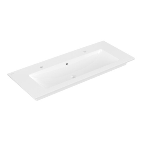 V&B Möbelwaschtisch VENTICELLO 120x50, 2 HL, mit Überlauf, weiß C-plus