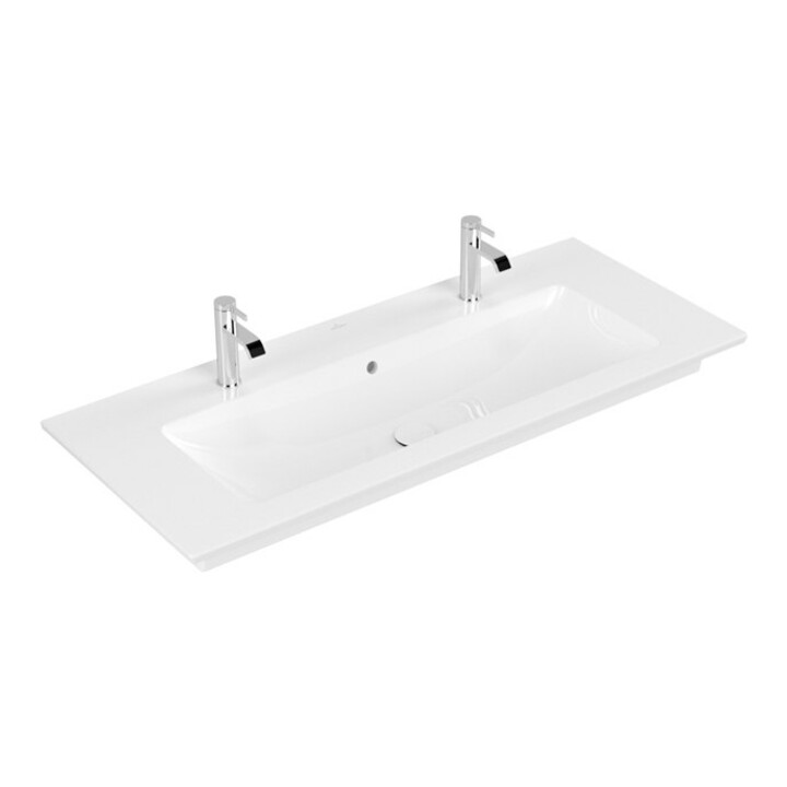 V&B Möbelwaschtisch VENTICELLO 120x50, 2 HL, mit Überlauf, weiß C-plus