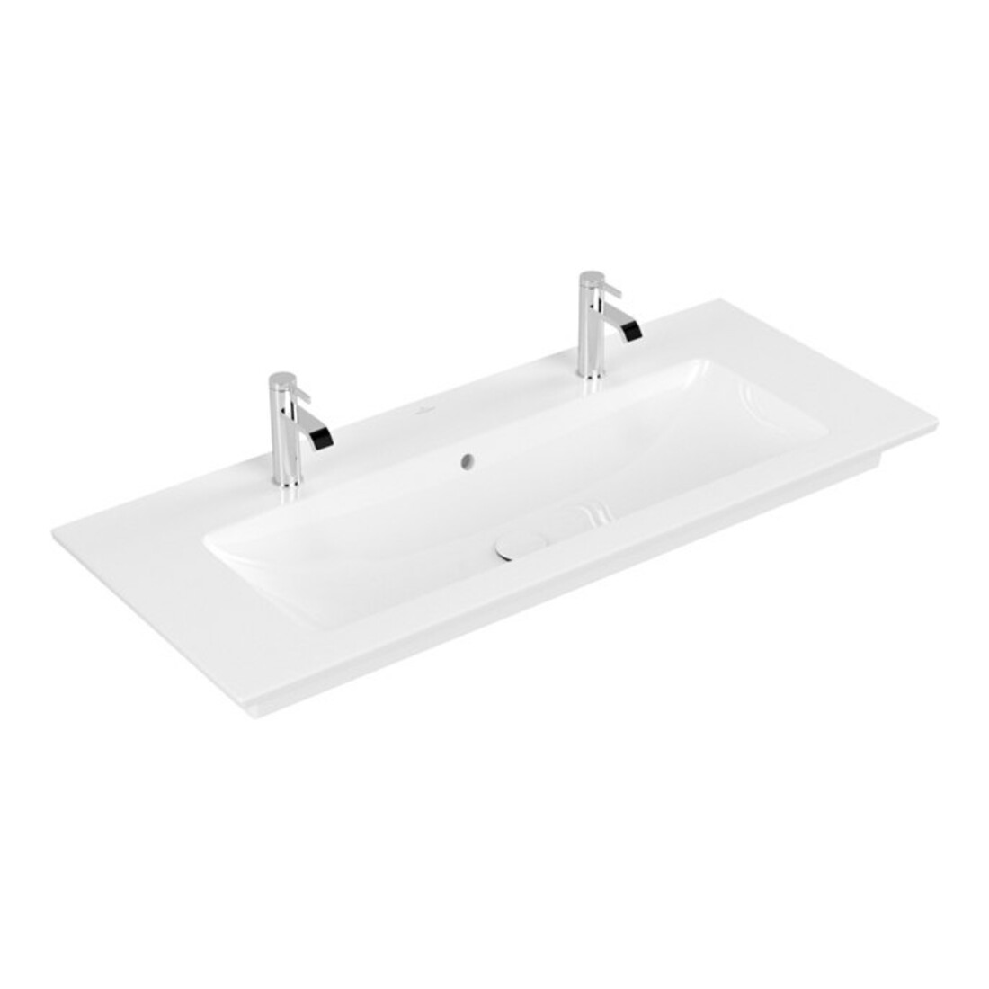 V&B Möbelwaschtisch VENTICELLO 120x50, 2 HL, mit Überlauf, weiß C-plus