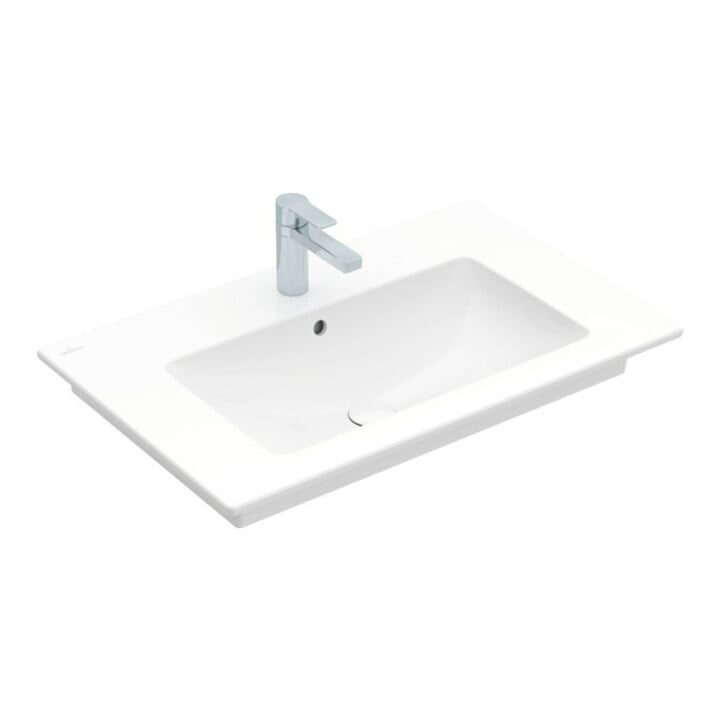 V&B Möbelwaschtisch VENTICELLO 80x50cm, m Hahnloch, mit Überlauf, weiß