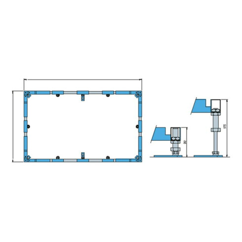 V&B Montagerahmen ViFrame m 2 Mittelfüßen, f DW bis 100x100cm