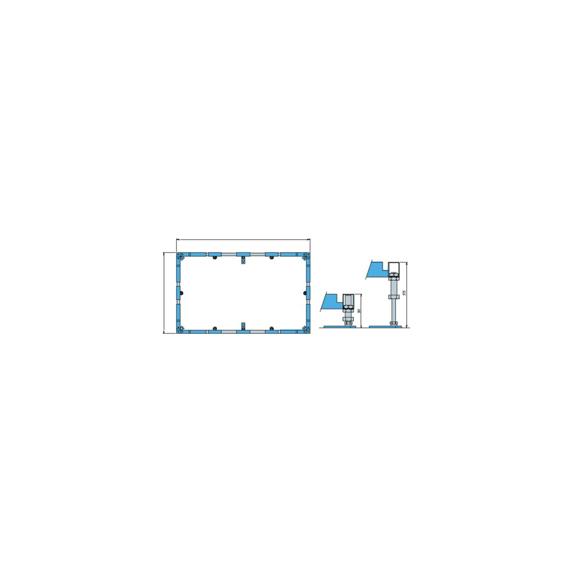 V&B Montagerahmen ViFrame m 2 Mittelfüßen, f DW bis 100x100cm ; Villeroy & Boch