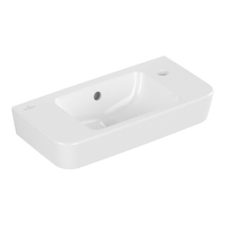V&B O.NOVO Compact lavabo à main 50x25 cm, évacuation droite, robinetterie gauche, blanc C+