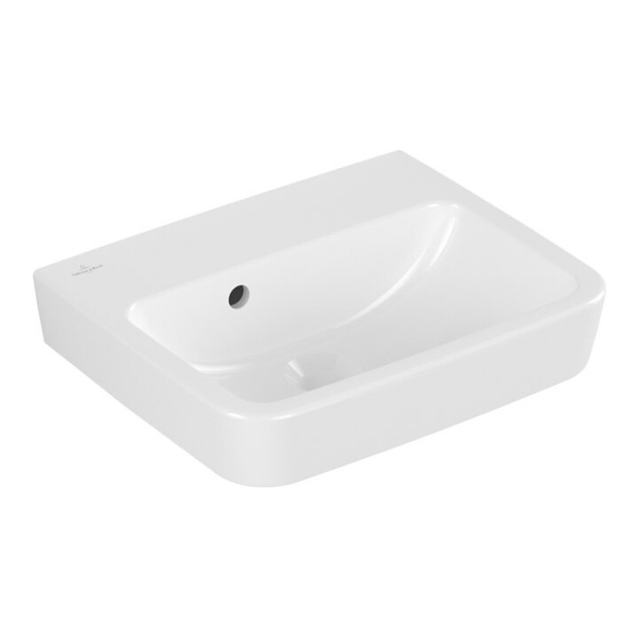 V&B O.NOVO HWB encastré/surélevé 45x37cm, angle, avec trop-plein, blanc C-plus