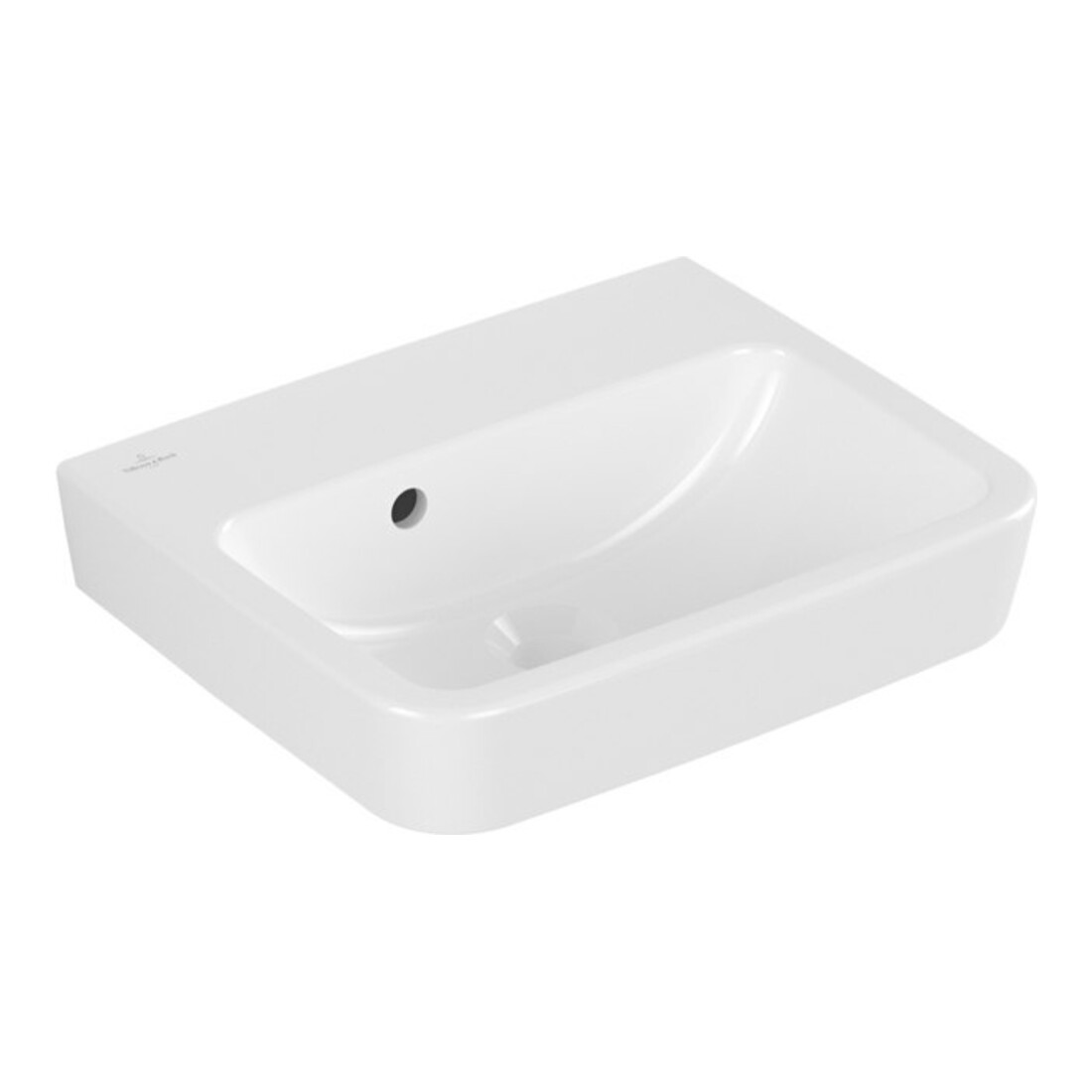 V&B O.NOVO HWB encastré/surélevé 45x37cm, angle, avec trop-plein, blanc C-plus