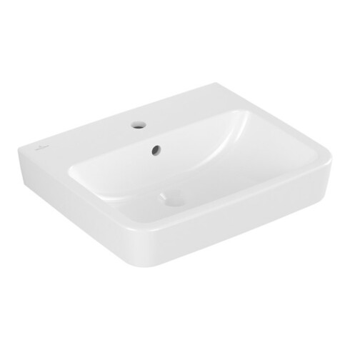 V&B O.NOVO Lavabo 55x46cm, angle, avec trou robinet, avec trop-plein, blanc C-plus