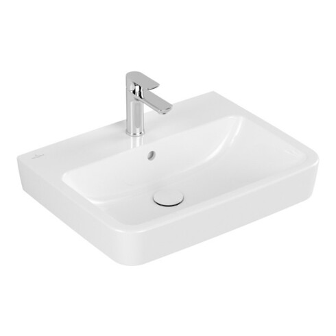 V&B O.NOVO Lavabo 60x46cm, carré, avec trop-plein et trou de robinet, blanc C-plus