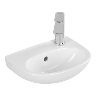 V&B O.Novo lavabo à main 36x27,5cm, ovale, avec trop-plein, évacuation droite, blanc