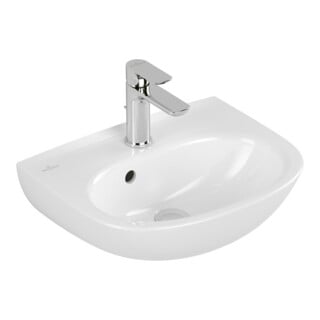 V&B O.Novo Lavabo à main 45x36cm, ovale, mitigeur avec trop-plein, blanc