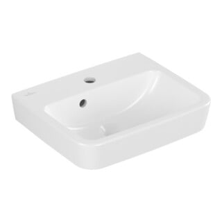 V&B O.NOVO Lavabo à main 45x37cm, carré, avec trou robinet, trop-plein, blanc