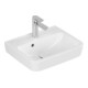 V&B O.NOVO Lavabo à main 45x37cm, carré, avec trou robinet, trop-plein, blanc-3