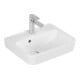 V&B O.NOVO Lavabo à main 45x37cm, carré, avec trou robinet, trop-plein, blanc-4