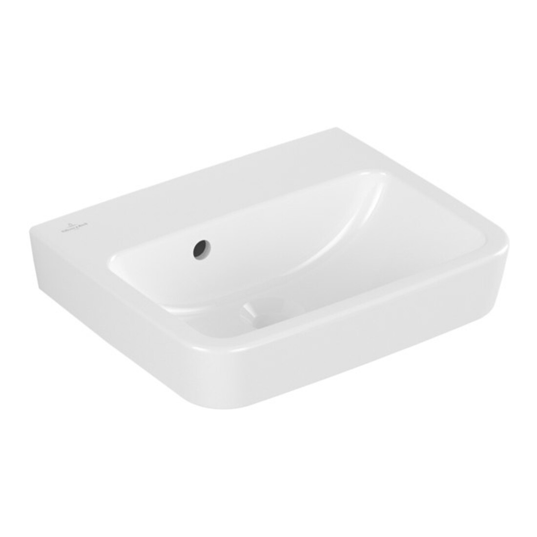 V&B O.NOVO lavabo à poser 45x37 cm, carré, sans trou, avec trop-plein, blanc