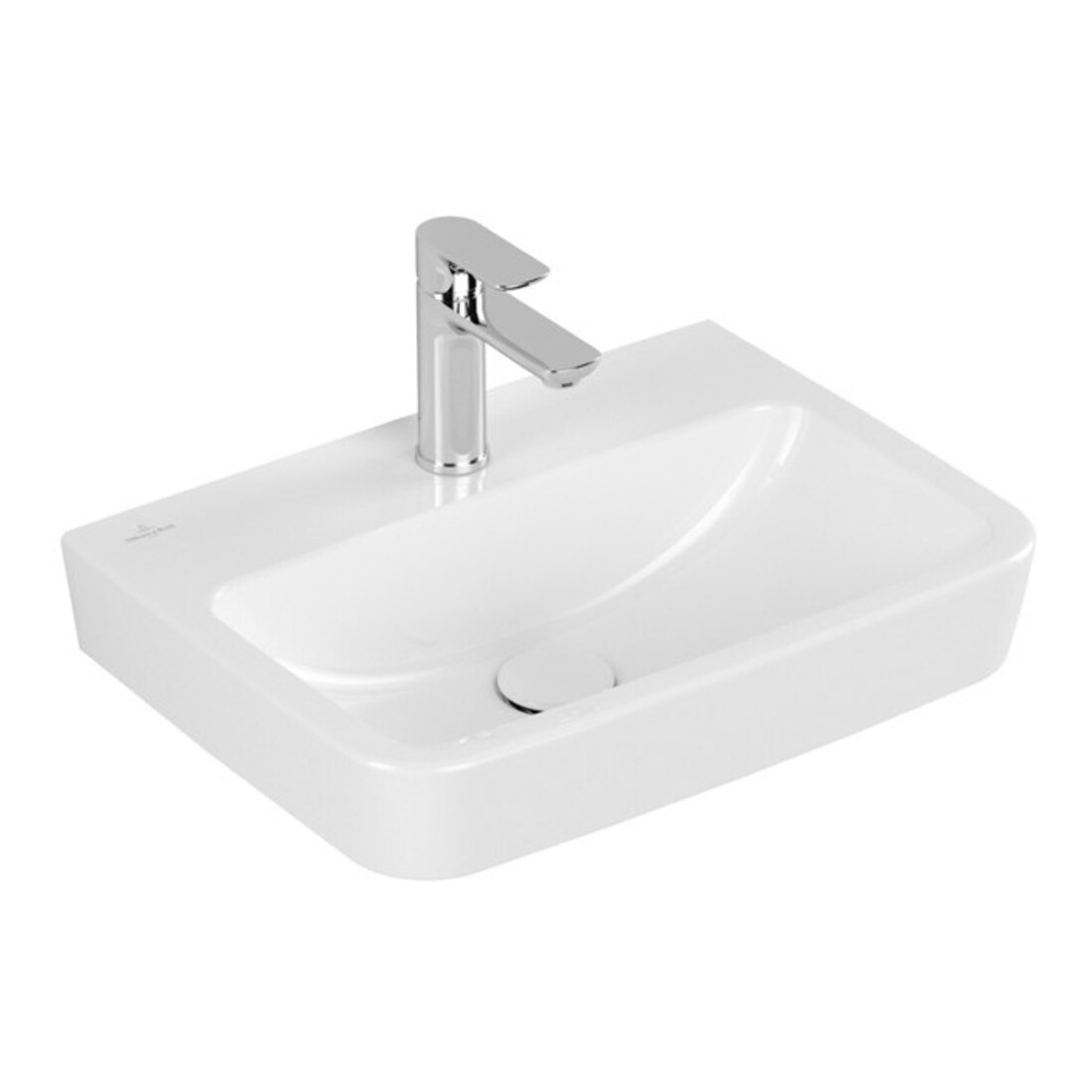 V&B O.NOVO Lavabo à poser 50x37 cm, carré, avec trop-plein, blanc