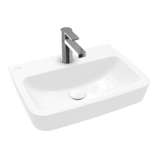 V&B O.NOVO lavabo mural 50x37 cm, carré, avec trou robinet, sans trop-plein, blanc C-plus