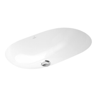 V&B O.Novo Sous-meuble lavabo 53x32 cm, blanc, sans trou de robinet, avec trop-plein