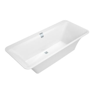 V&B Oval-Badewanne Squaro Edge 12 Duo 180x80cm, Ablauf mittig, weiß