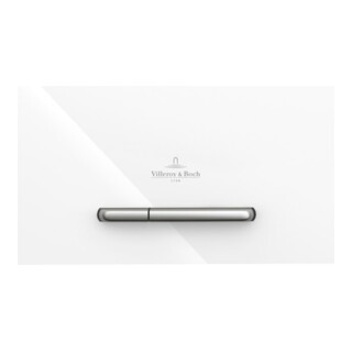 V&B Plaque de commande WC ViConnect 300G 25,3x14,5x2 cm, verre, blanc brillant