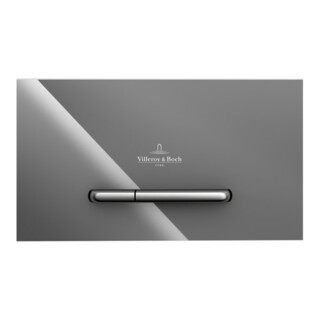 V&B Plaque de commande WC ViConnect 300G 25,3x14,5x2cm, verre, gris brillant
