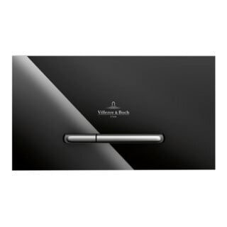 V&B Plaque de commande WC ViConnect 300G 25,3x14,5x2cm, verre, noir brillant