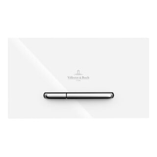 V&B Plaque de commande WC ViConnect 300S 25,3x14,5x2cm, plastique, bouton chrome mat, blanc mat