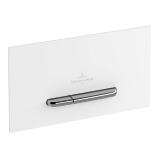 V&B Plaque de commande WC ViConnect 300S 25,3x14,5x2cm, plastique, touche chromée, blanc