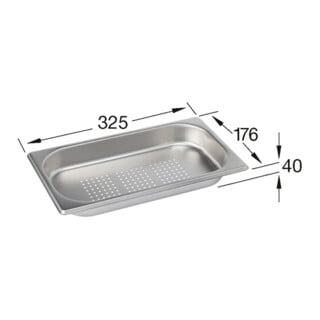 V&B Plat vapeur 1/3, acier inoxydable