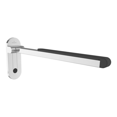 V&B Poignée rabattable Vicare Design 65 cm, ES vc, blanc, mécanisme de fixation et de déverrouillage