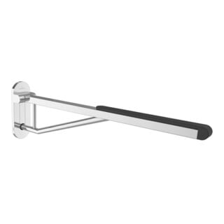 V&B Poignée rabattable Vicare Design 85 cm, ES chromé, avec support et mécanisme de déverrouillage