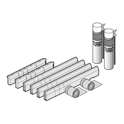 V&B Polystyren-Installationsset 120x80-180x100cm, f DW, verchromt