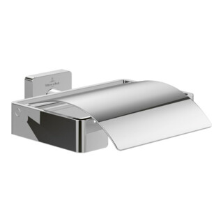 V&B Porte-papier toilette Elements Striking 131x45x115mm, avec couvercle, chrome