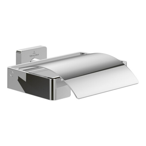 V&B Porte-papier toilette Elements Striking 131x45x115mm, avec couvercle, chrome