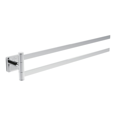 V&B Porte-serviettes Elements Striking 410 mm, double bras, nickel brossé noir