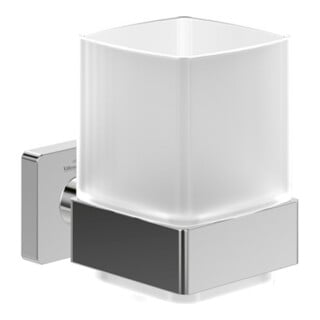 V&B Porte-verre Elements Striking 99x100x123 mm, verre satiné, chrome