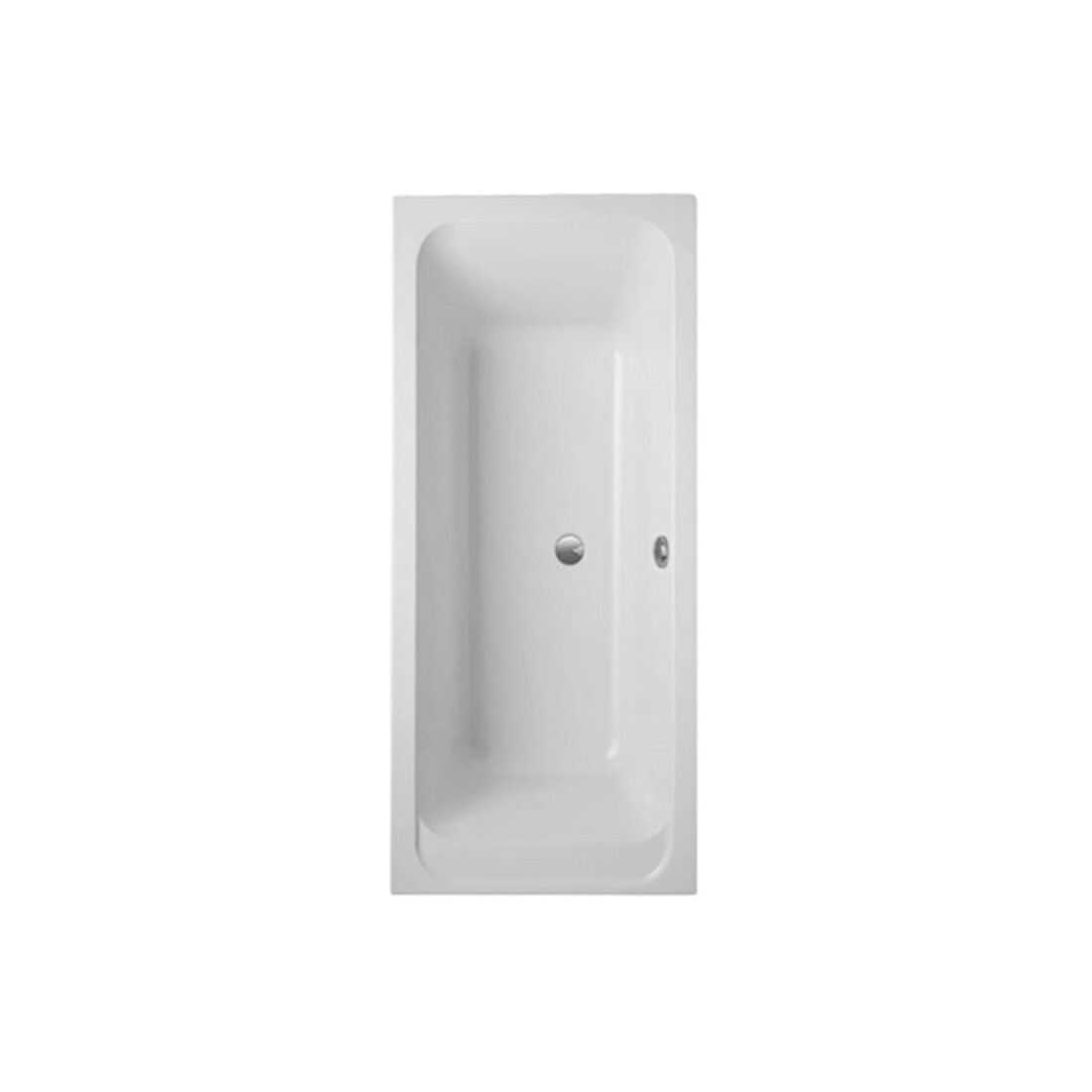 V&B Rechteck-Badewanne Architectura Duo 180x80cm, weiß, Ablauf mittig, Acryl
