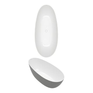V&B Rechteck-Badewanne CoD Antao 170x75x50cm, freistehend, Quaryl, weiß