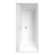V&B Rechteck-Badewanne Collaro Duo 160x75cm, EB-Ausf. Chrome, stone white