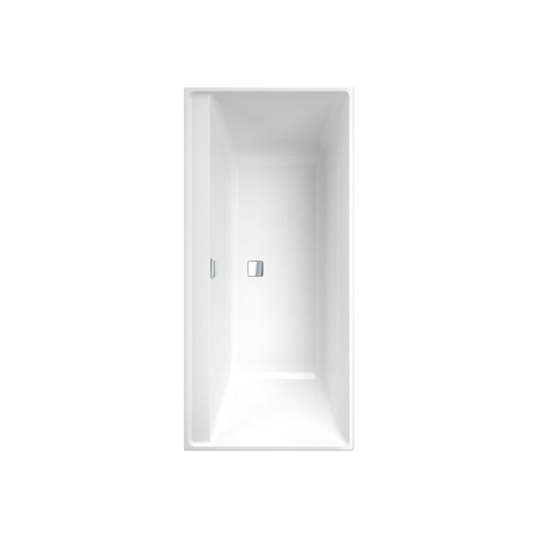 V&B Rechteck-Badewanne Collaro Duo 160x75cm, EB-Ausf. Chrome, stone white